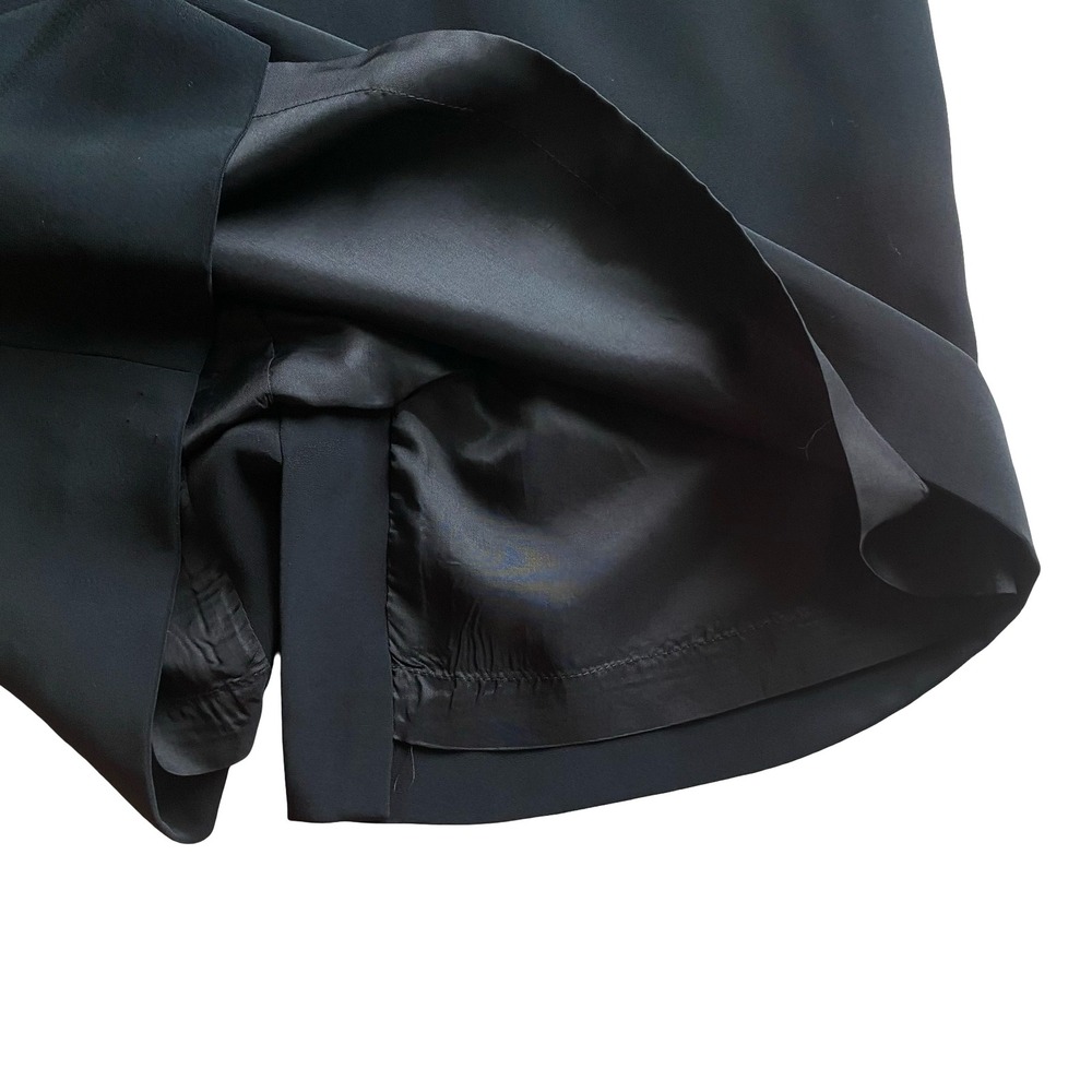 Jones New York Black V Neck Dress Satin Trim Cap Sleeve Women's Size 10 - Picture 9 of 11